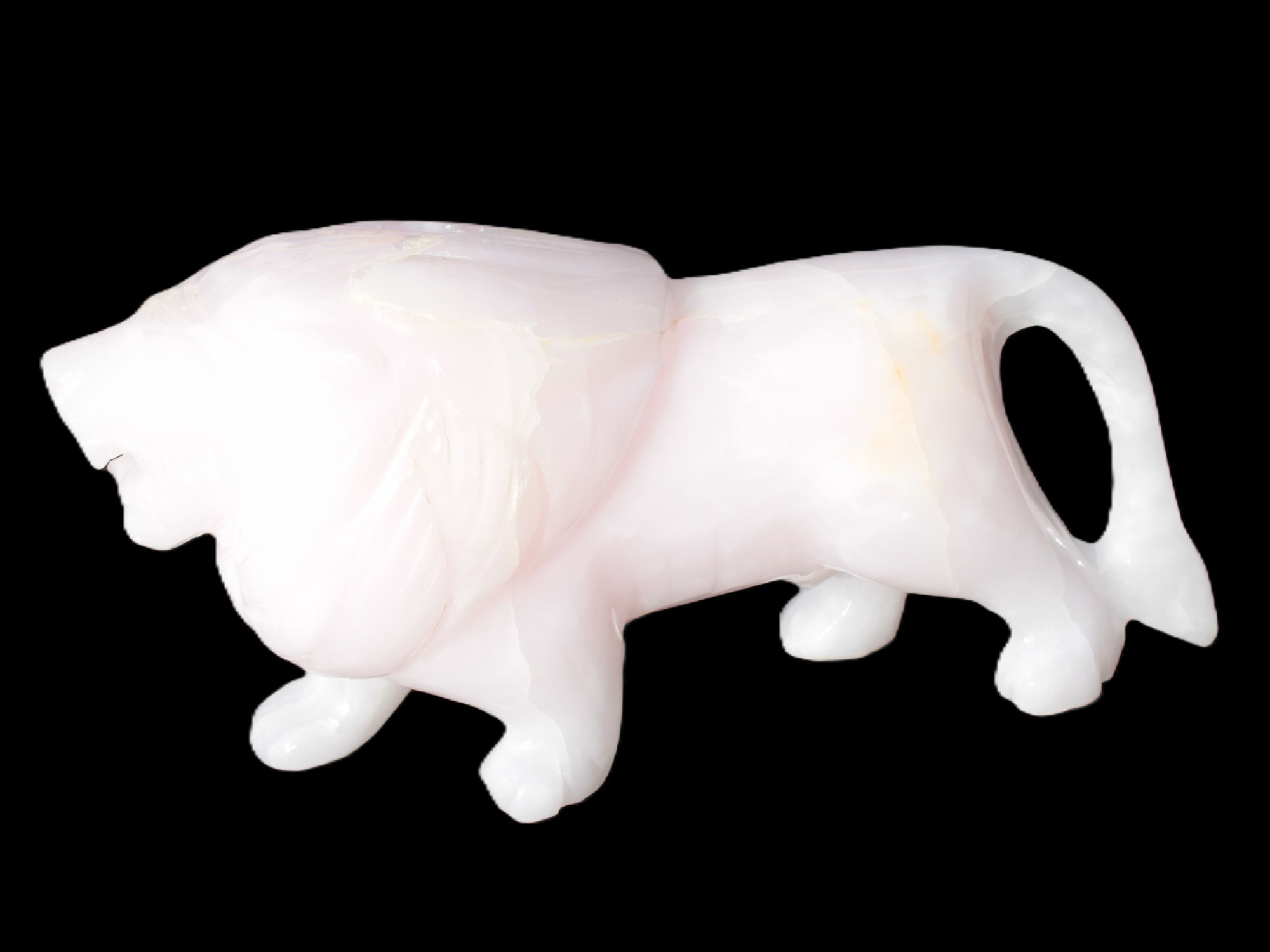 Mangano Calcite hand-carved lion 1189g Rocks and Things