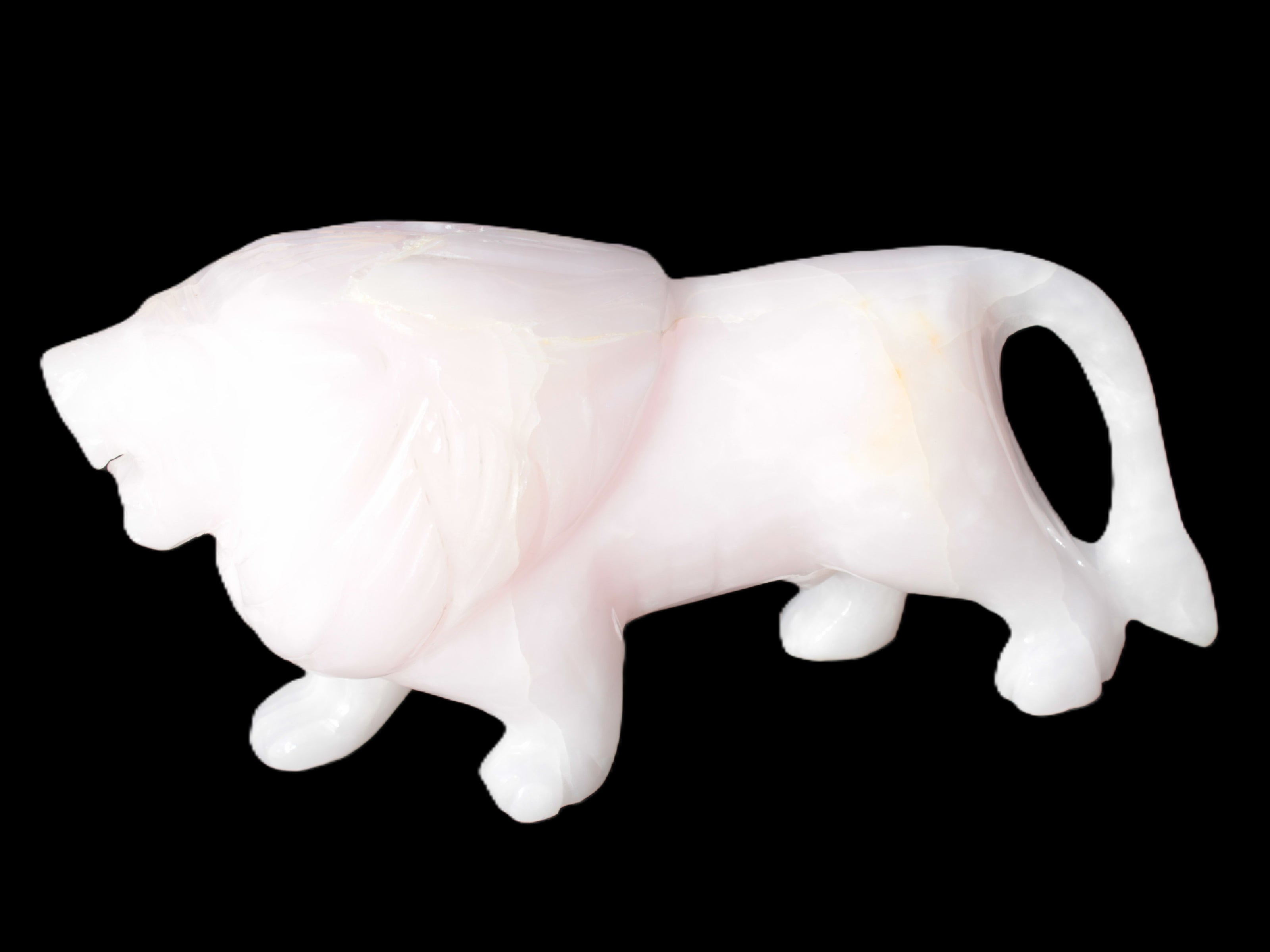 Mangano Calcite hand-carved lion 1189g Rocks and Things