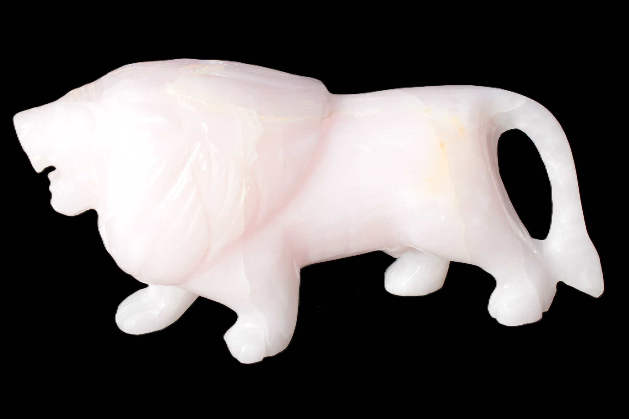 Mangano Calcite hand-carved lion 1189g Rocks and Things