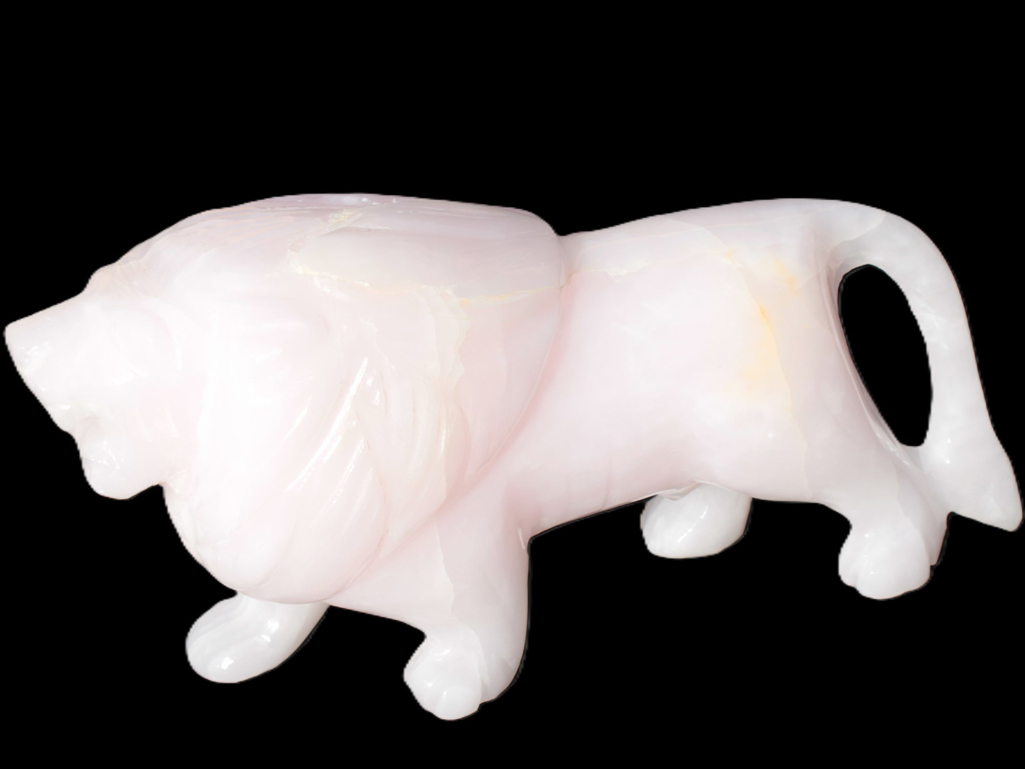 Mangano Calcite hand-carved lion 1189g Rocks and Things