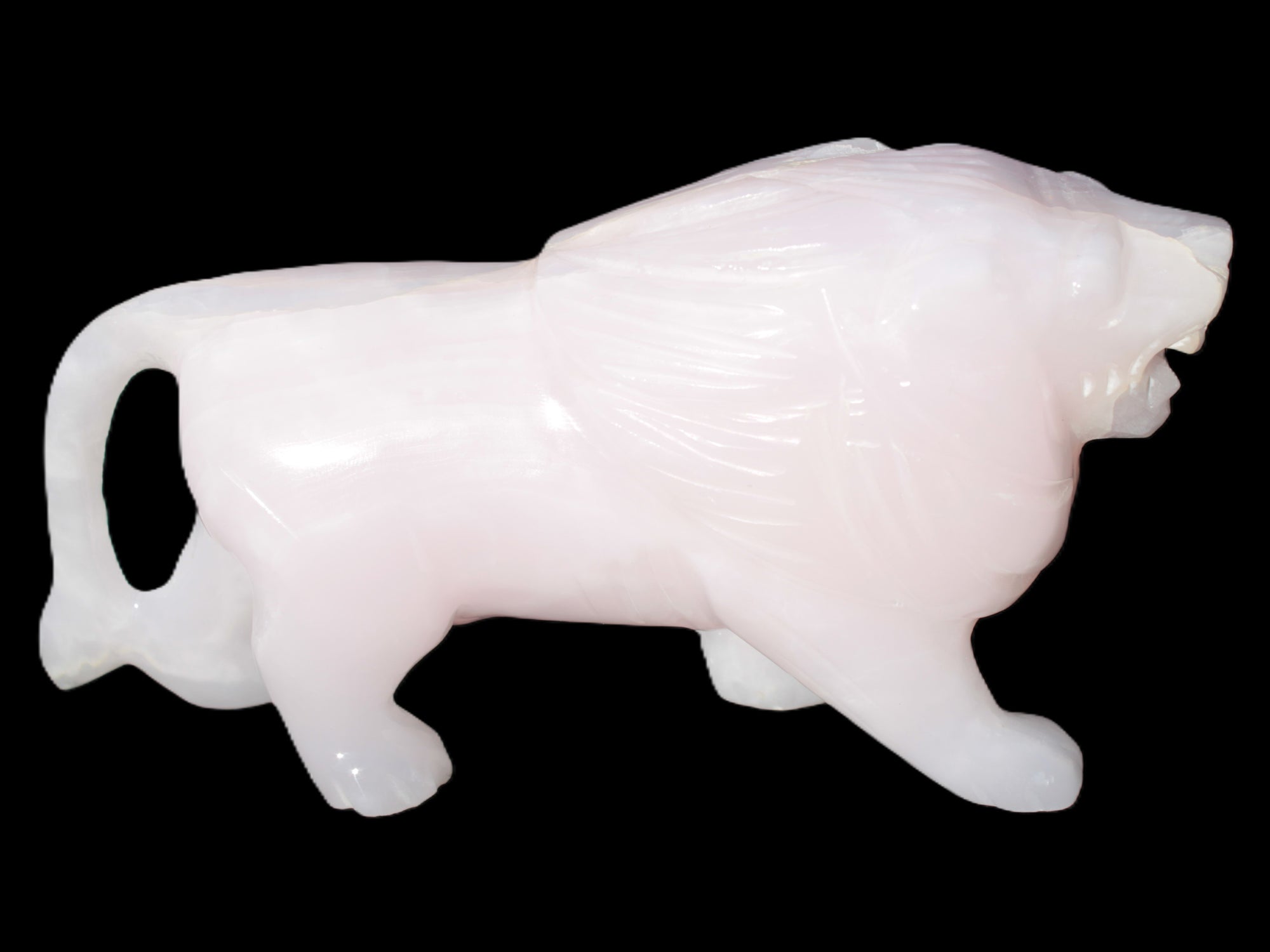 Mangano Calcite hand-carved lion 1189g Rocks and Things