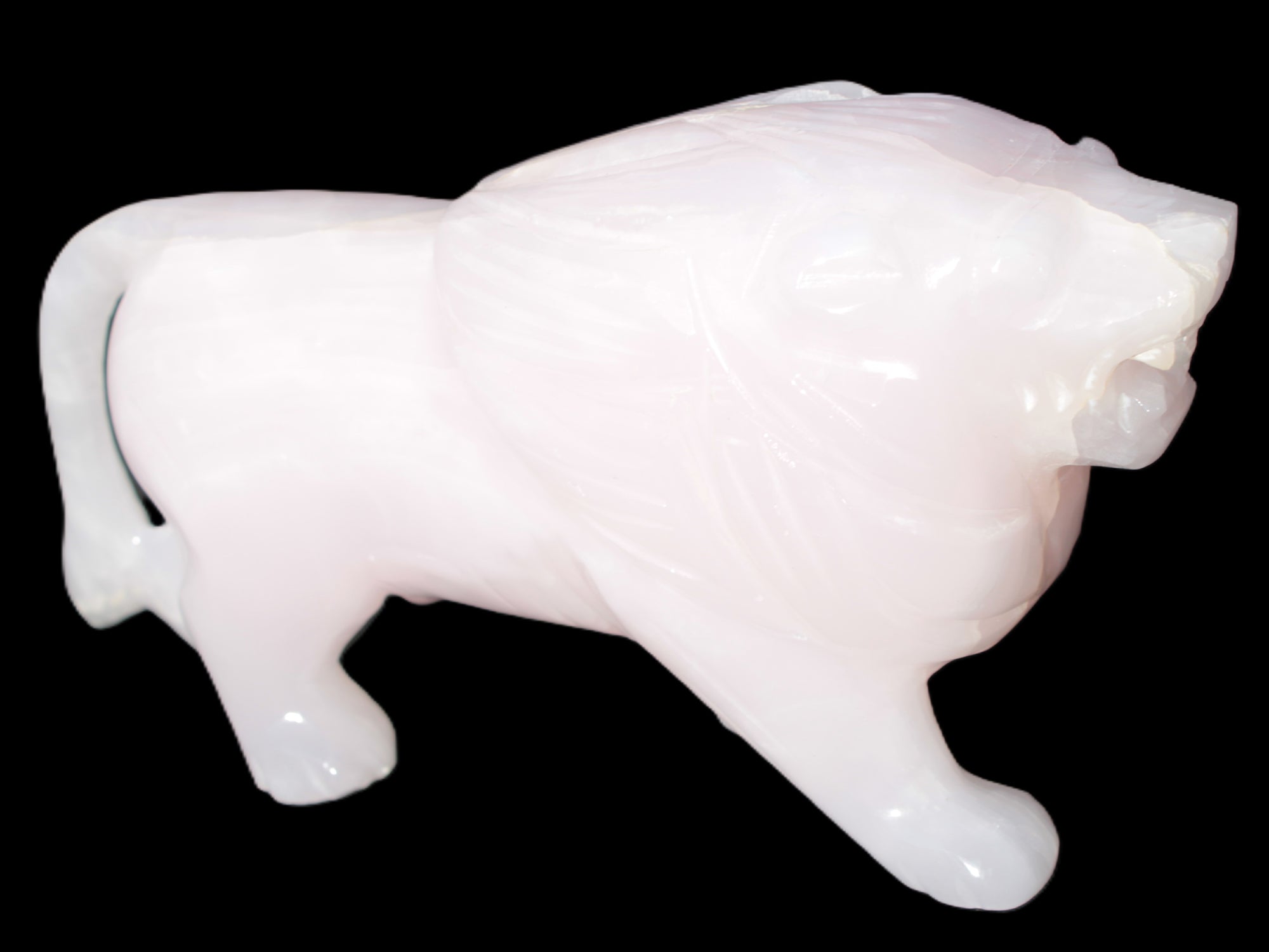 Mangano Calcite hand-carved lion 1189g Rocks and Things