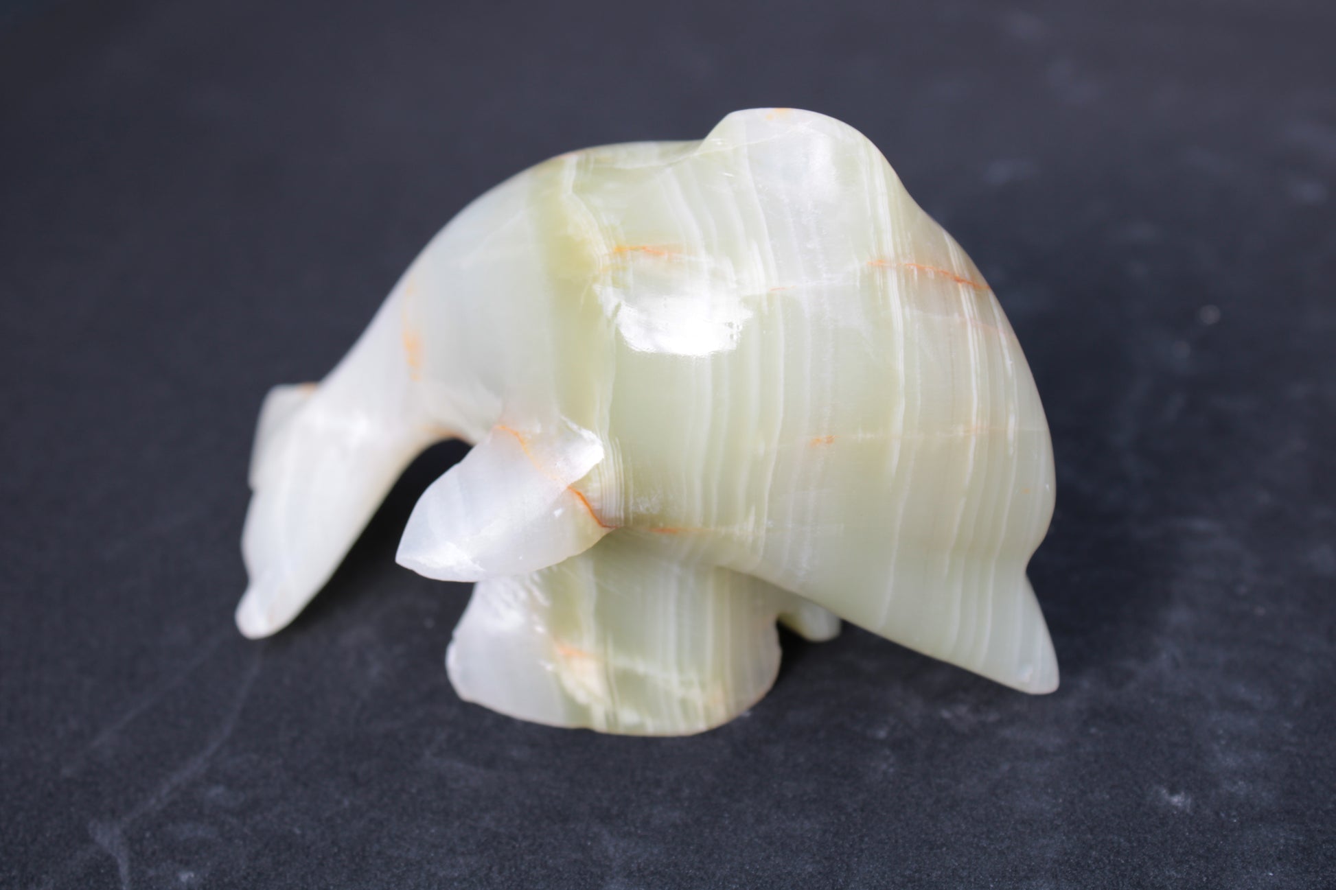 Leaping Dolphin hand-carved Afghan Jade 206.3g Rocks and Things