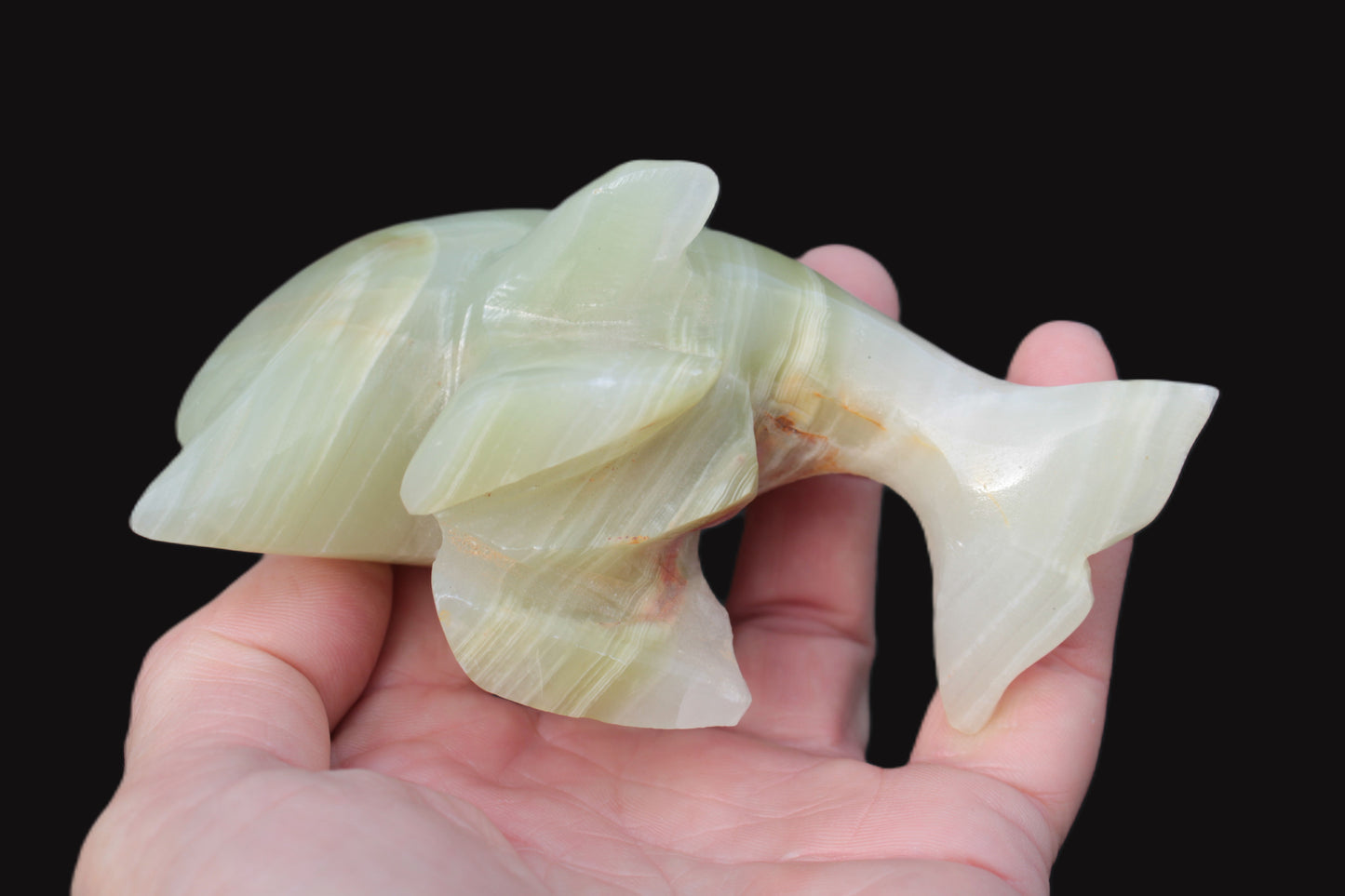 Leaping Dolphin hand-carved Afghan Jade 206.3g Rocks and Things