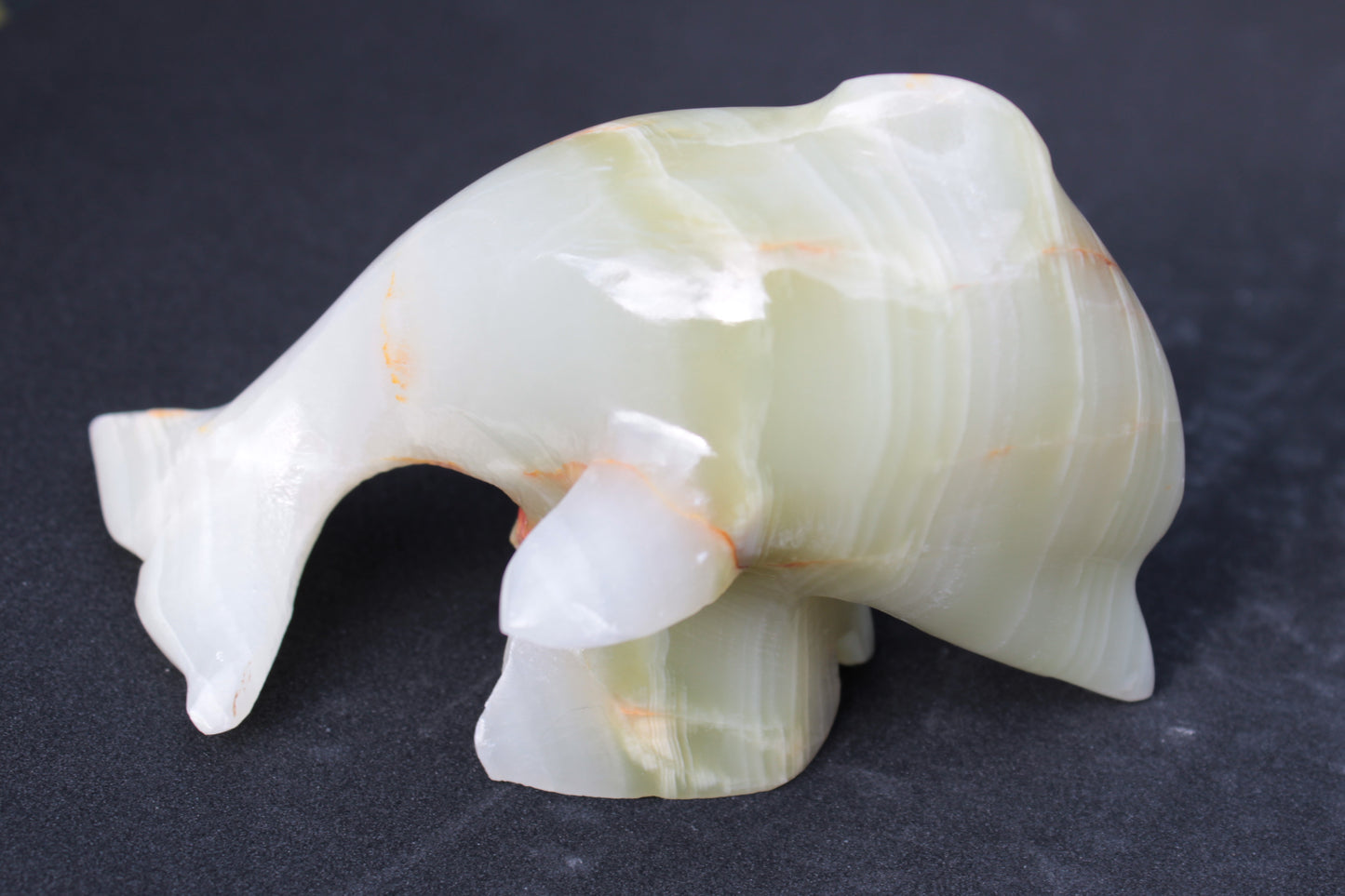 Leaping Dolphin hand-carved Afghan Jade 206.3g Rocks and Things