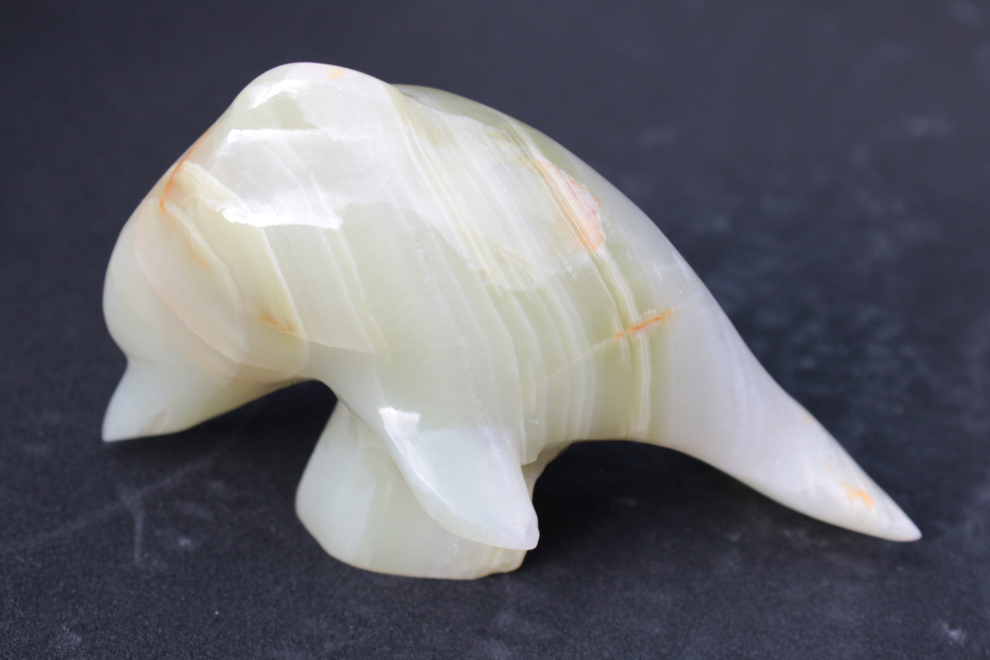 Leaping Dolphin hand-carved Afghan Jade 206.3g Rocks and Things