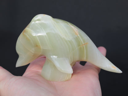 Leaping Dolphin hand-carved Afghan Jade 206.3g Rocks and Things