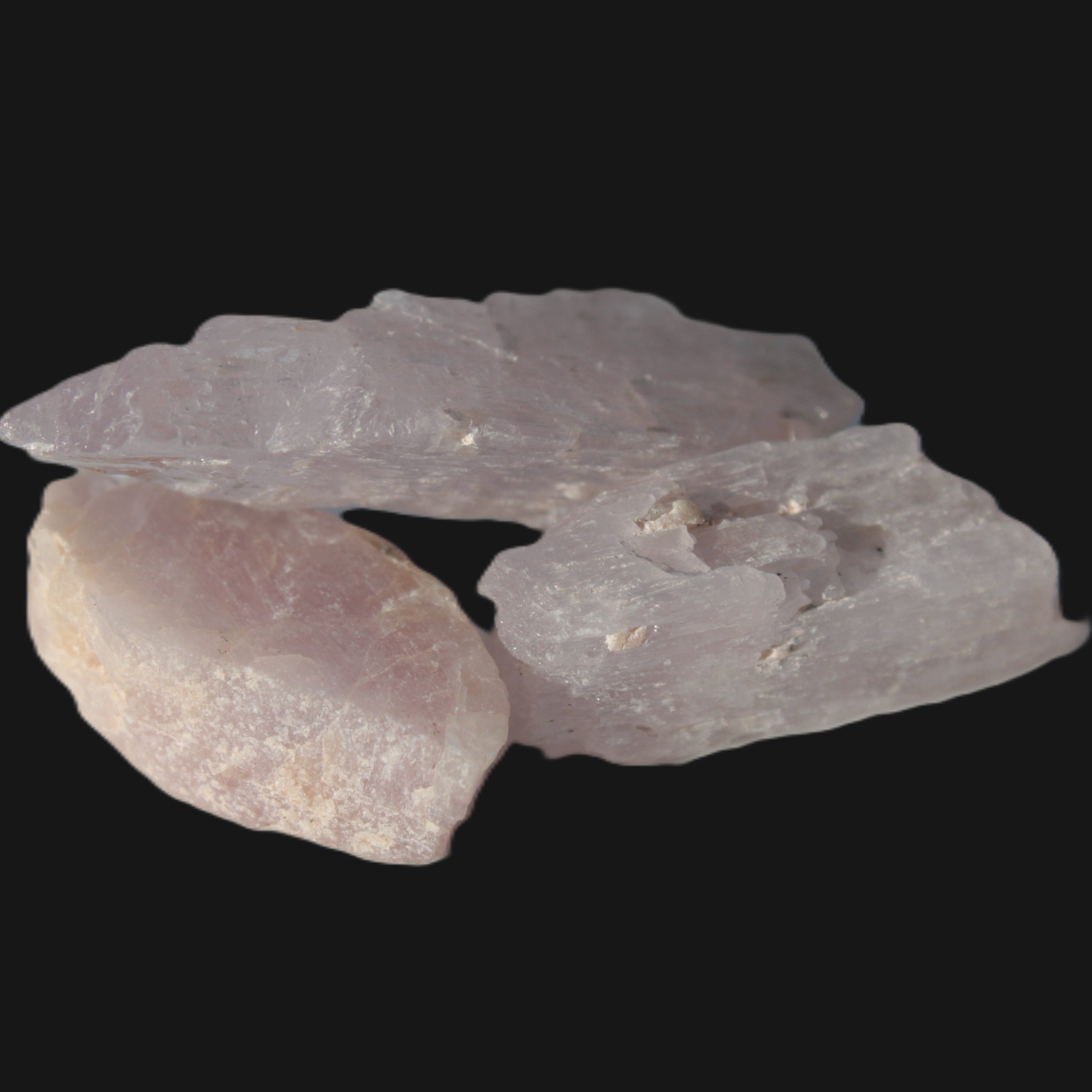 Lilac Kunzite 3 crystals from Afghanistan 28/44mm 78.5ct 15.7g in sunlight - Rocks and Things Store