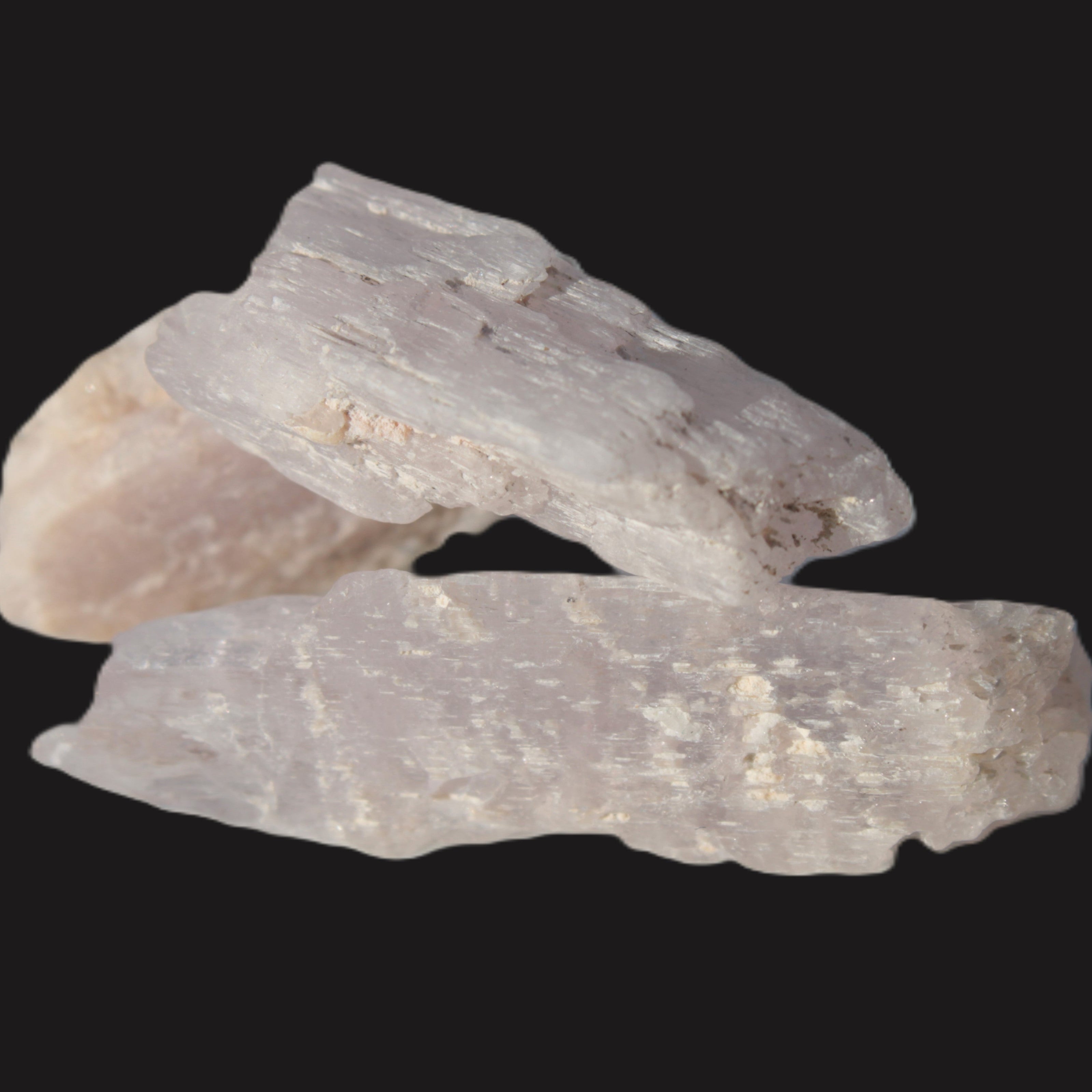 Lilac Kunzite 3 crystals from Afghanistan 28/44mm 78.5ct 15.7g in sunlight - Rocks and Things Store