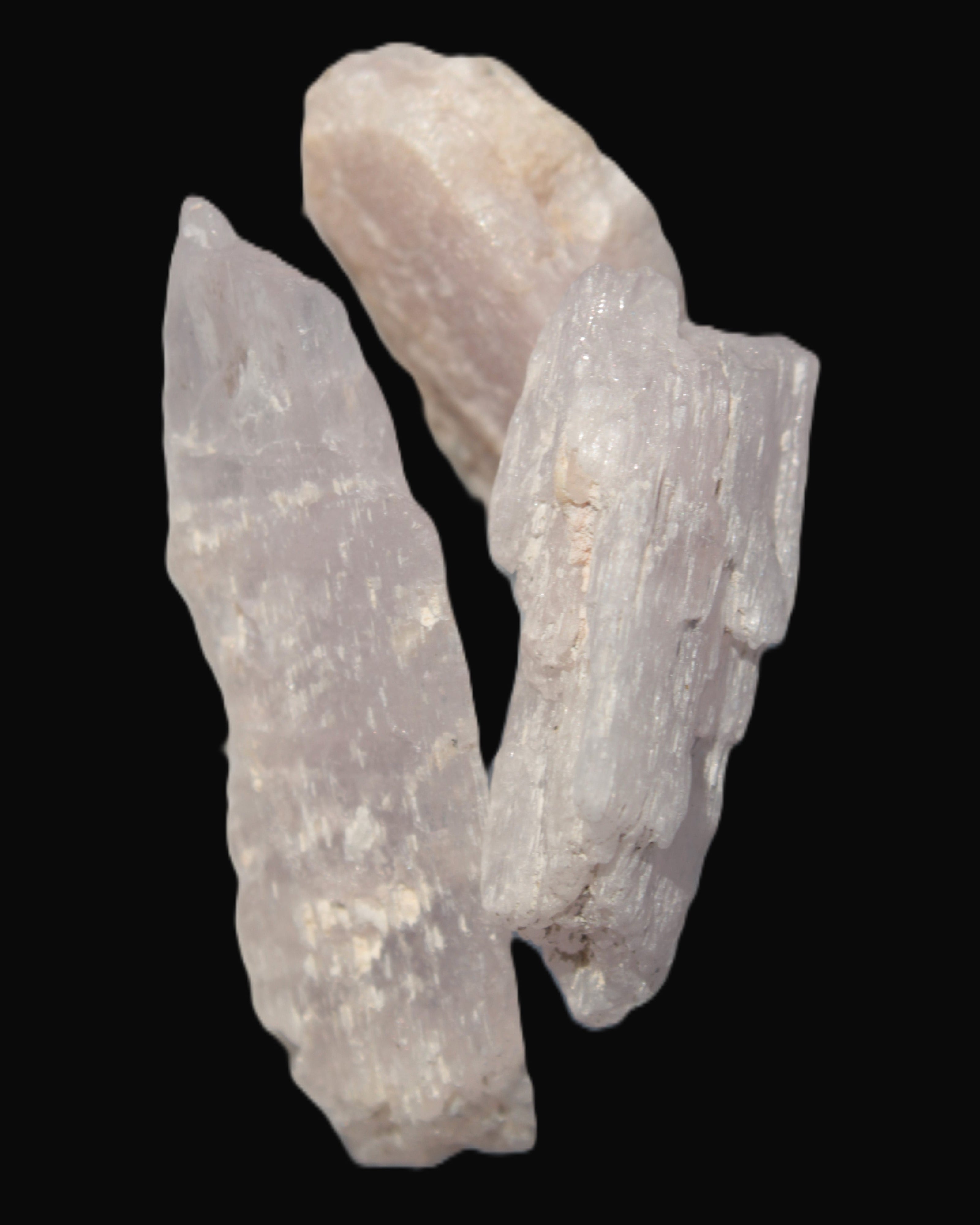 Lilac Kunzite 3 crystals from Afghanistan 28/44mm 78.5ct 15.7g in sunlight - Rocks and Things Store