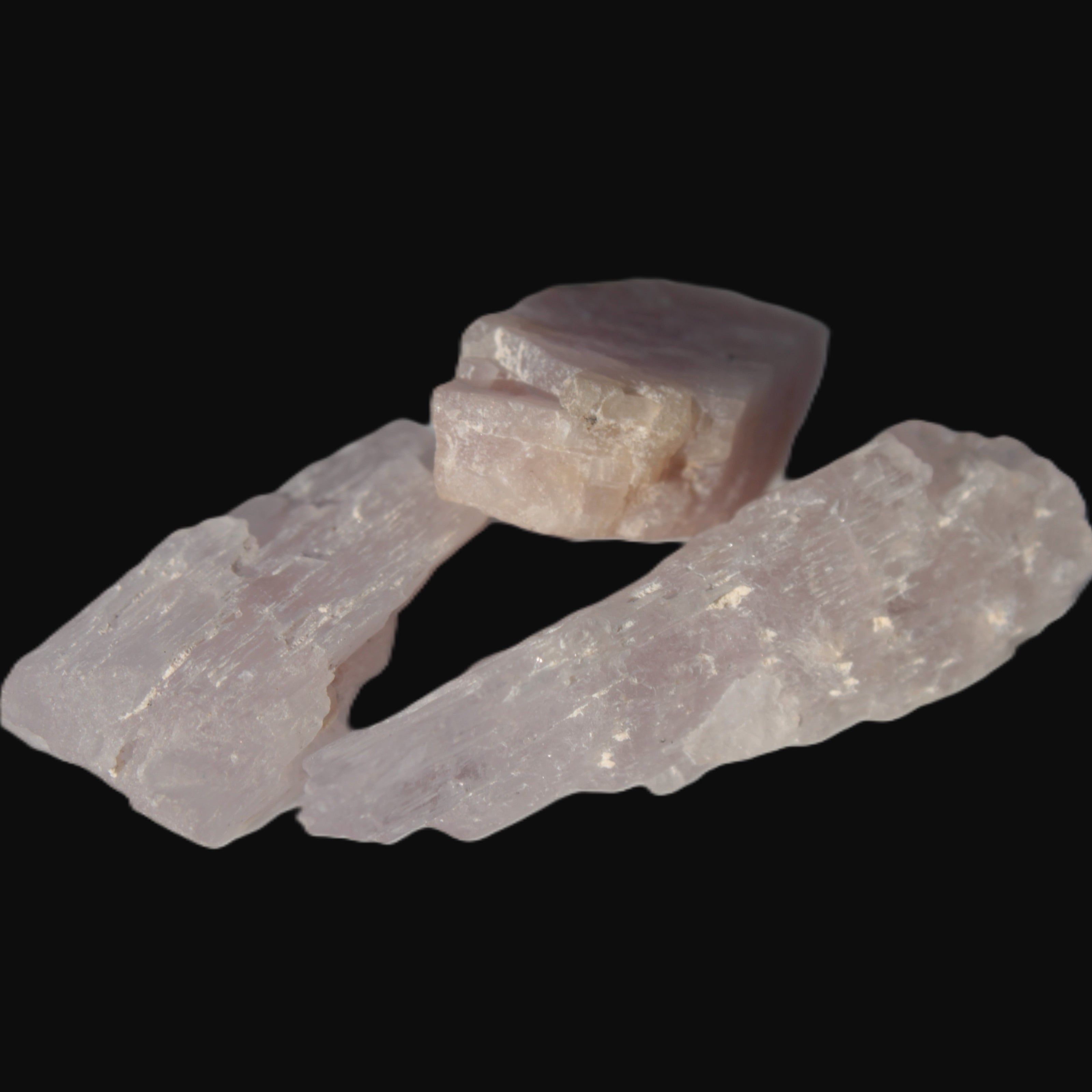 Lilac Kunzite 3 crystals from Afghanistan 28/44mm 78.5ct 15.7g in sunlight - Rocks and Things Store