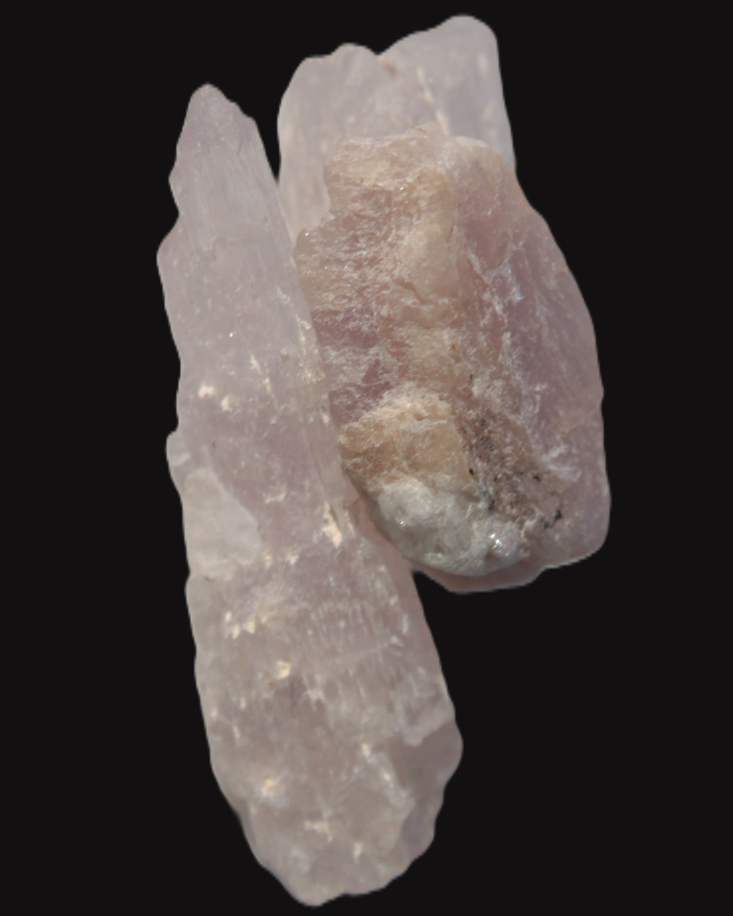 Lilac Kunzite 3 crystals from Afghanistan 28/44mm 78.5ct 15.7g in sunlight - Rocks and Things Store