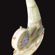 Afghan Jade hand-carved sailing ship with trim and clock 200*60*215mm 1040g Rocks and Things