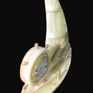 Afghan Jade hand-carved sailing ship with trim and clock 200*60*215mm 1040g Rocks and Things