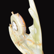 Afghan Jade hand-carved sailing ship with trim and clock 200*60*215mm 1040g Rocks and Things