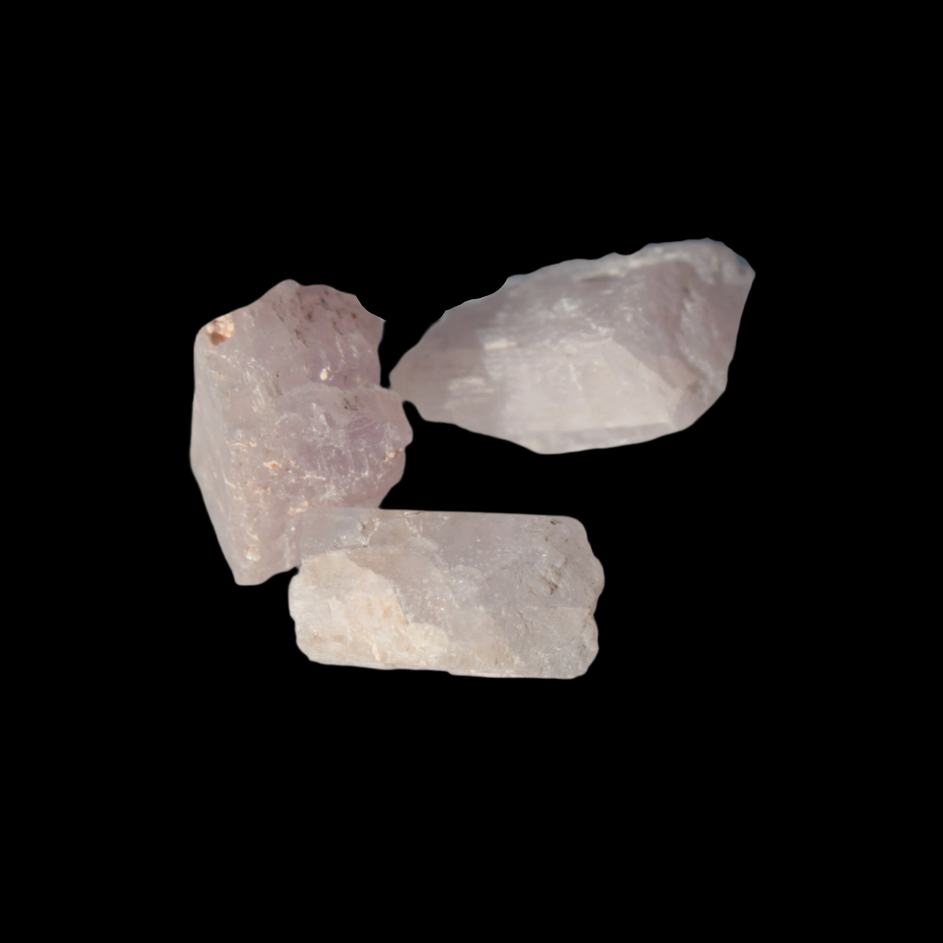 Pink/Lilac Kunzite 3 crystals from Afghanistan 7g in sunlight - Rocks and Things Store