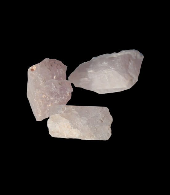 Pink/Lilac Kunzite 3 crystals from Afghanistan 7g in sunlight - Rocks and Things Store