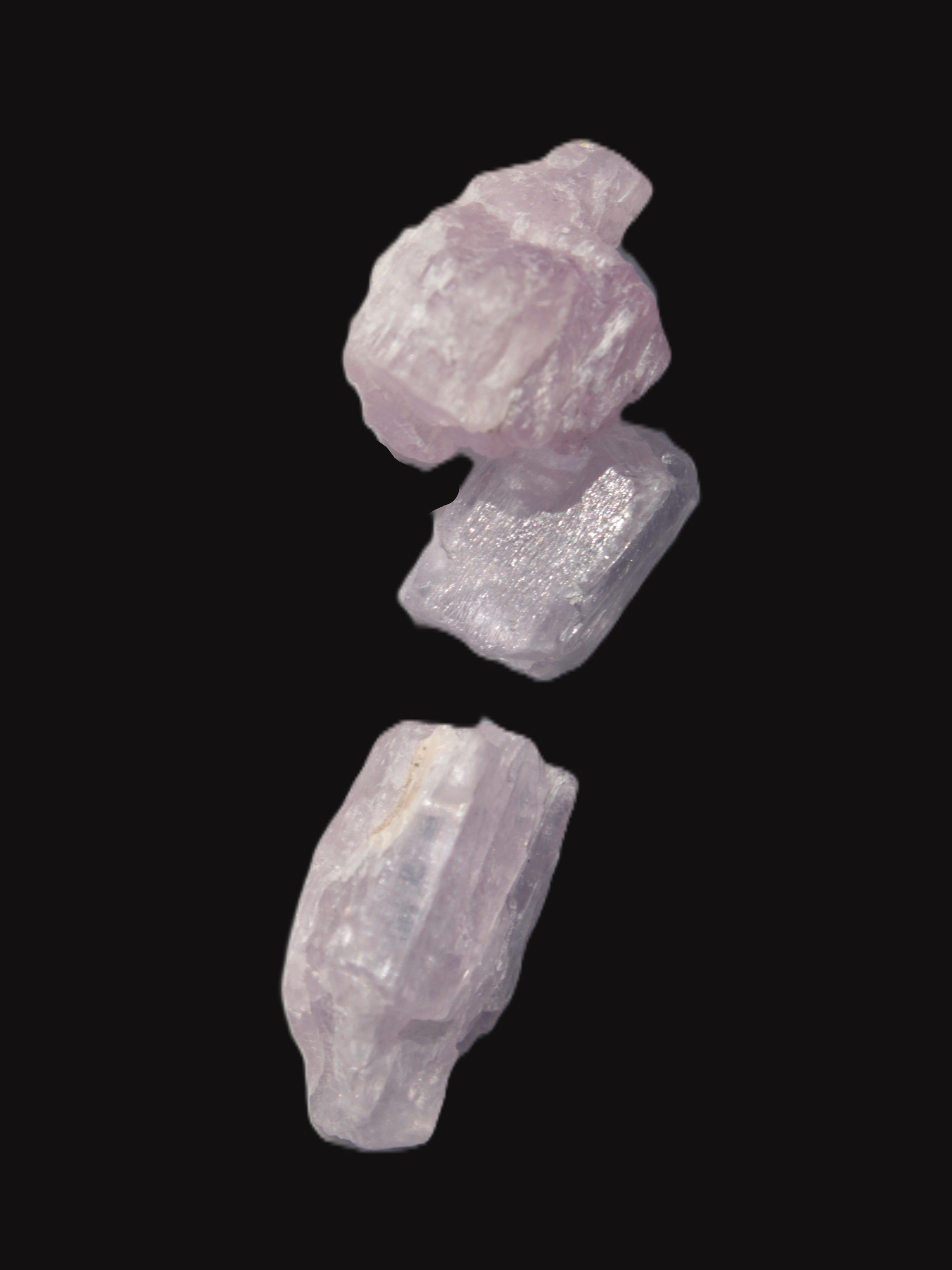 Pink/Lilac Kunzite 3 crystals from Afghanistan 7g Rocks and Things