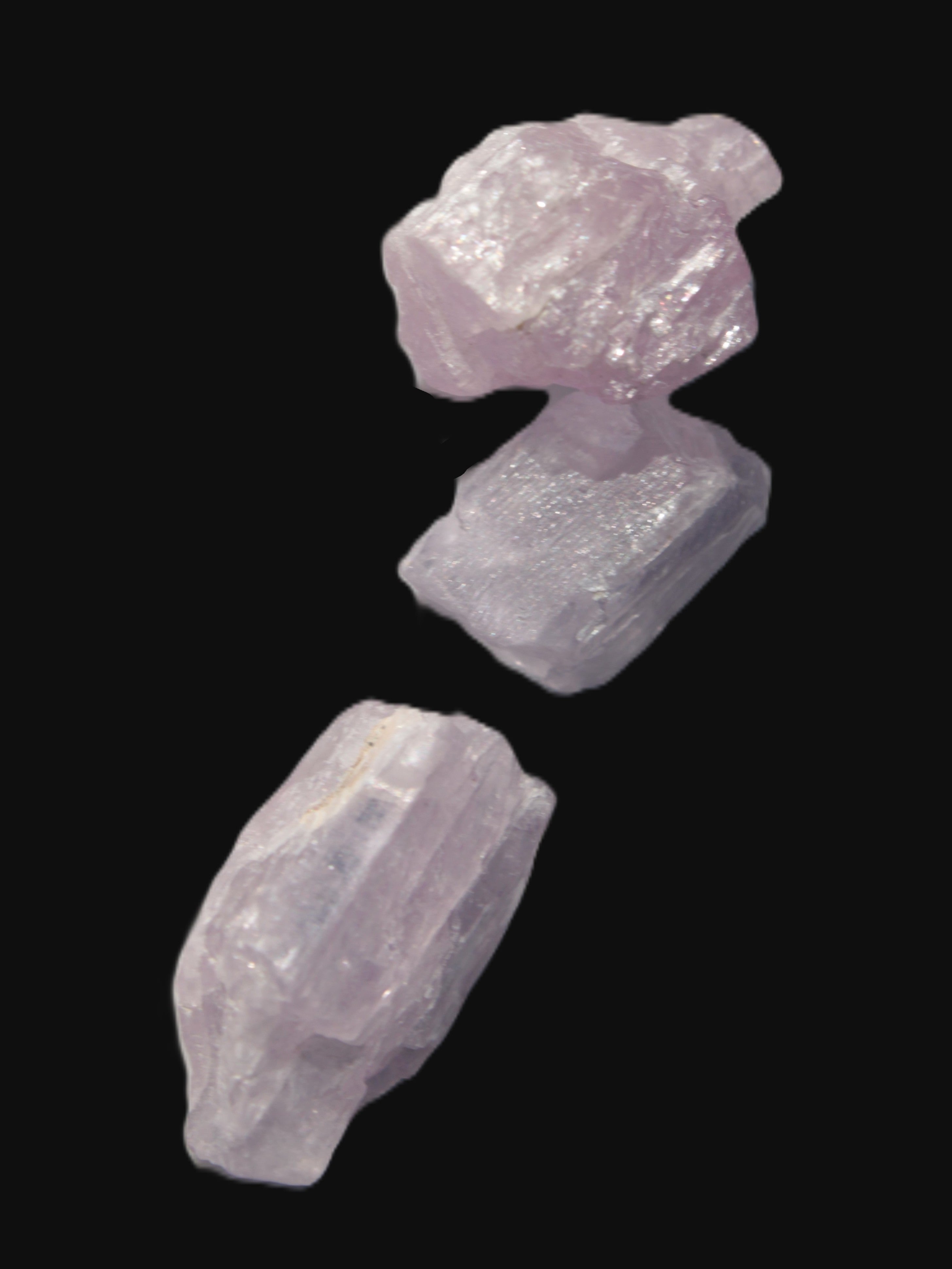 Pink/Lilac Kunzite 3 crystals from Afghanistan 7g Rocks and Things