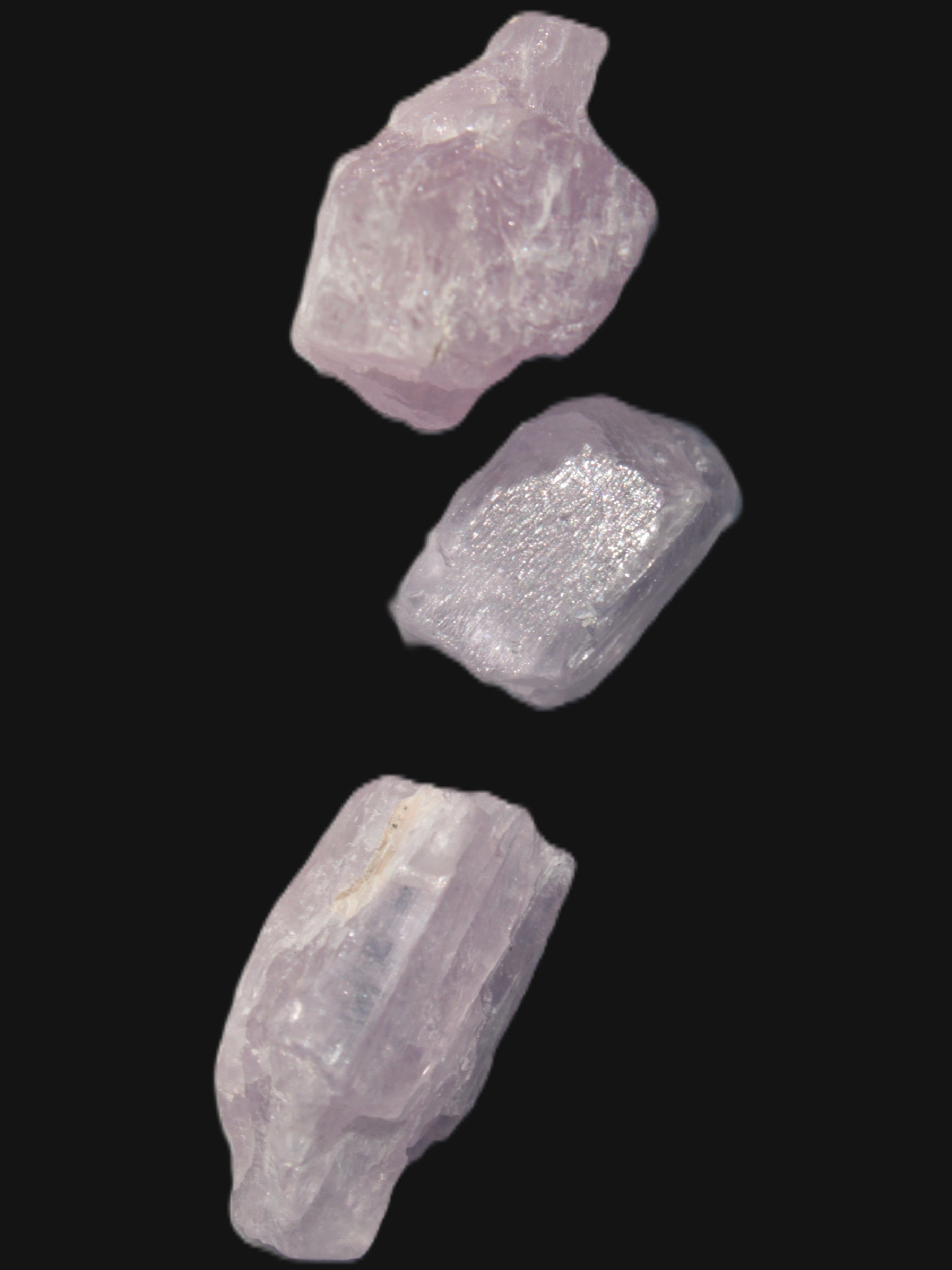 Pink/Lilac Kunzite 3 crystals from Afghanistan 7g Rocks and Things