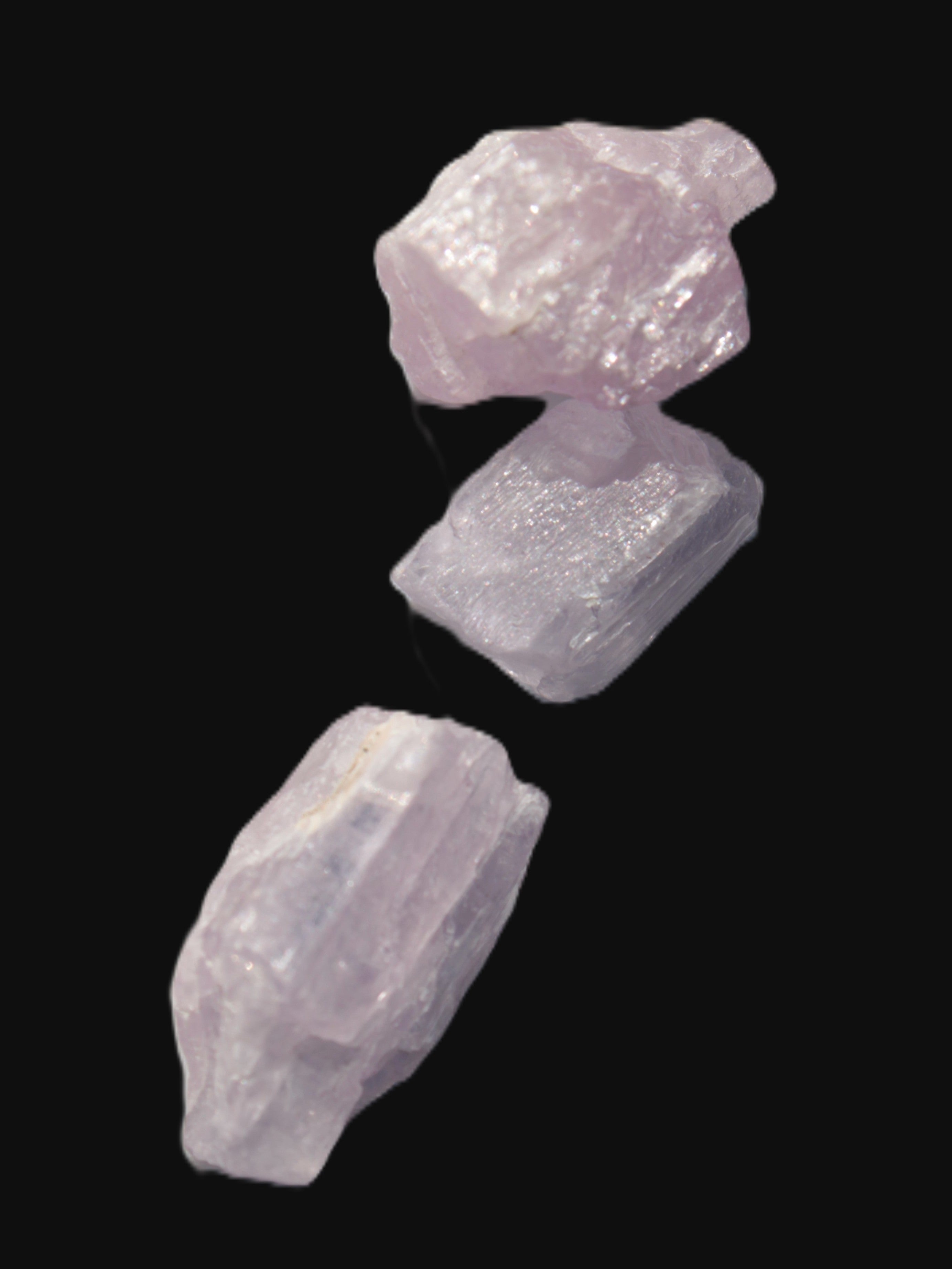 Pink/Lilac Kunzite 3 crystals from Afghanistan 7g Rocks and Things