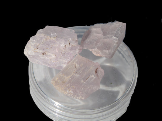 Pink/Lilac Kunzite 3 crystals from Afghanistan 30-33ct 6.0-6.6g Rocks and Things