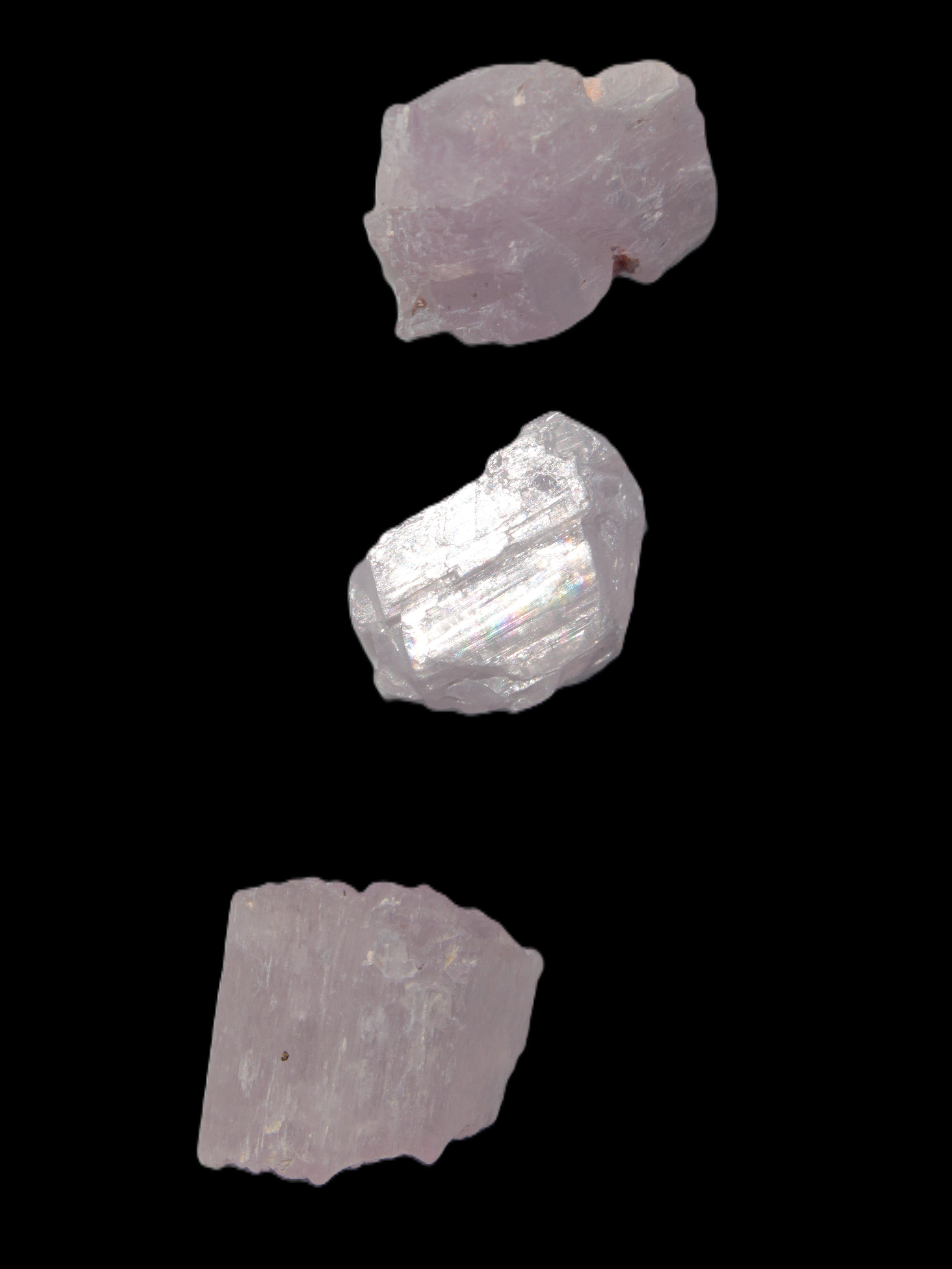 Pink/Lilac Kunzite 3 crystals from Afghanistan 30-33ct 6.0-6.6g in sunshine - Rocks and Things Store