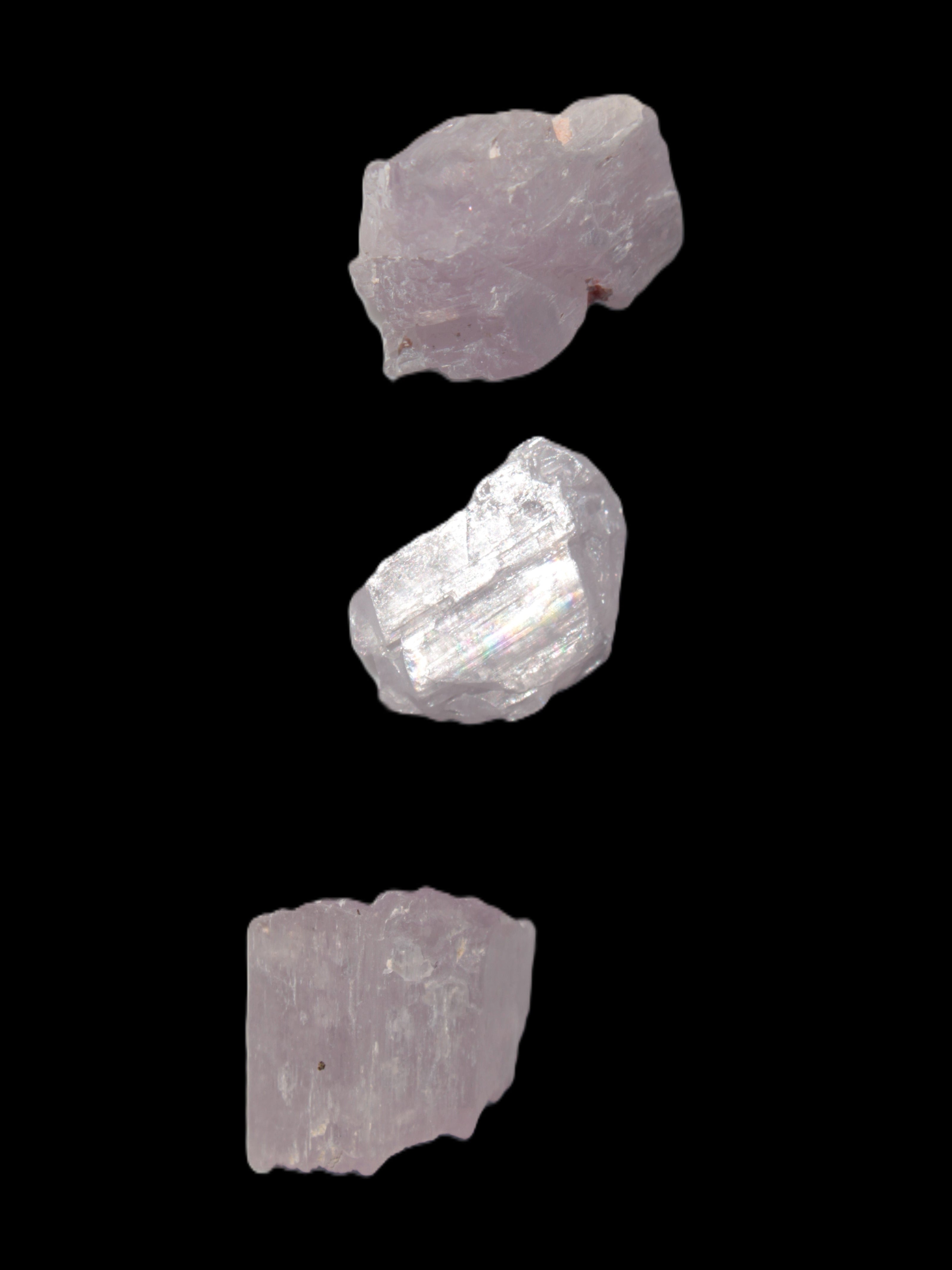Pink/Lilac Kunzite 3 crystals from Afghanistan 30-33ct 6.0-6.6g in sunshine - Rocks and Things Store