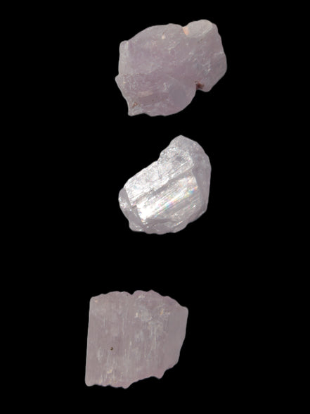 Pink/Lilac Kunzite 3 crystals from Afghanistan 30-33ct 6.0-6.6g in sunshine - Rocks and Things Store