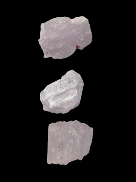 Pink/Lilac Kunzite 3 crystals from Afghanistan 30-33ct 6.0-6.6g in sunshine - Rocks and Things Store