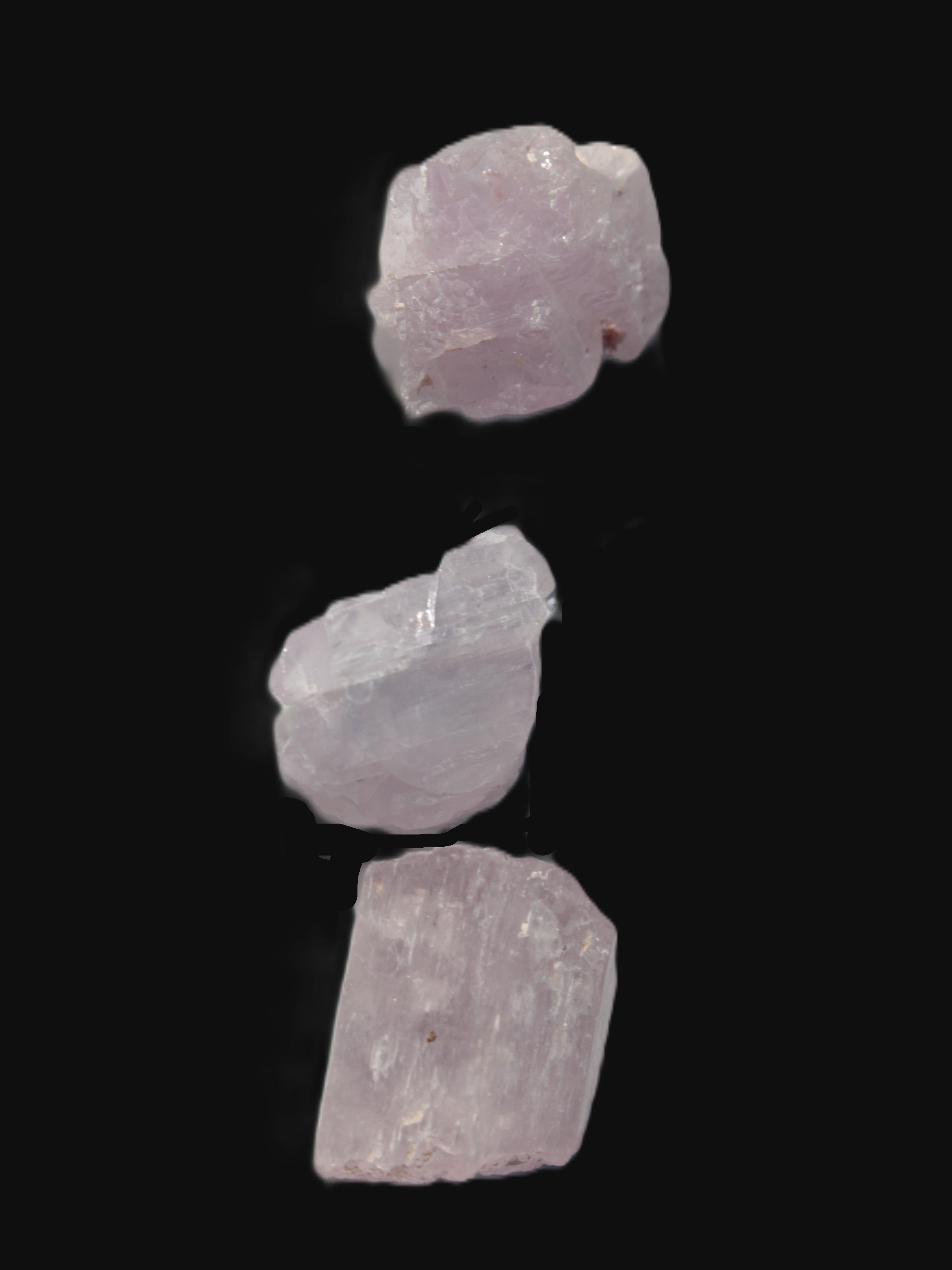 Pink/Lilac Kunzite 3 crystals from Afghanistan 30-33ct 6.0-6.6g in sunshine - Rocks and Things Store