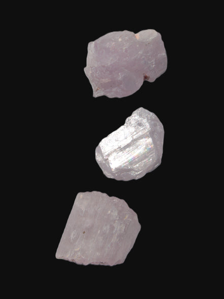 Pink/Lilac Kunzite 3 crystals from Afghanistan 30-33ct 6.0-6.6g in sunshine - Rocks and Things Store