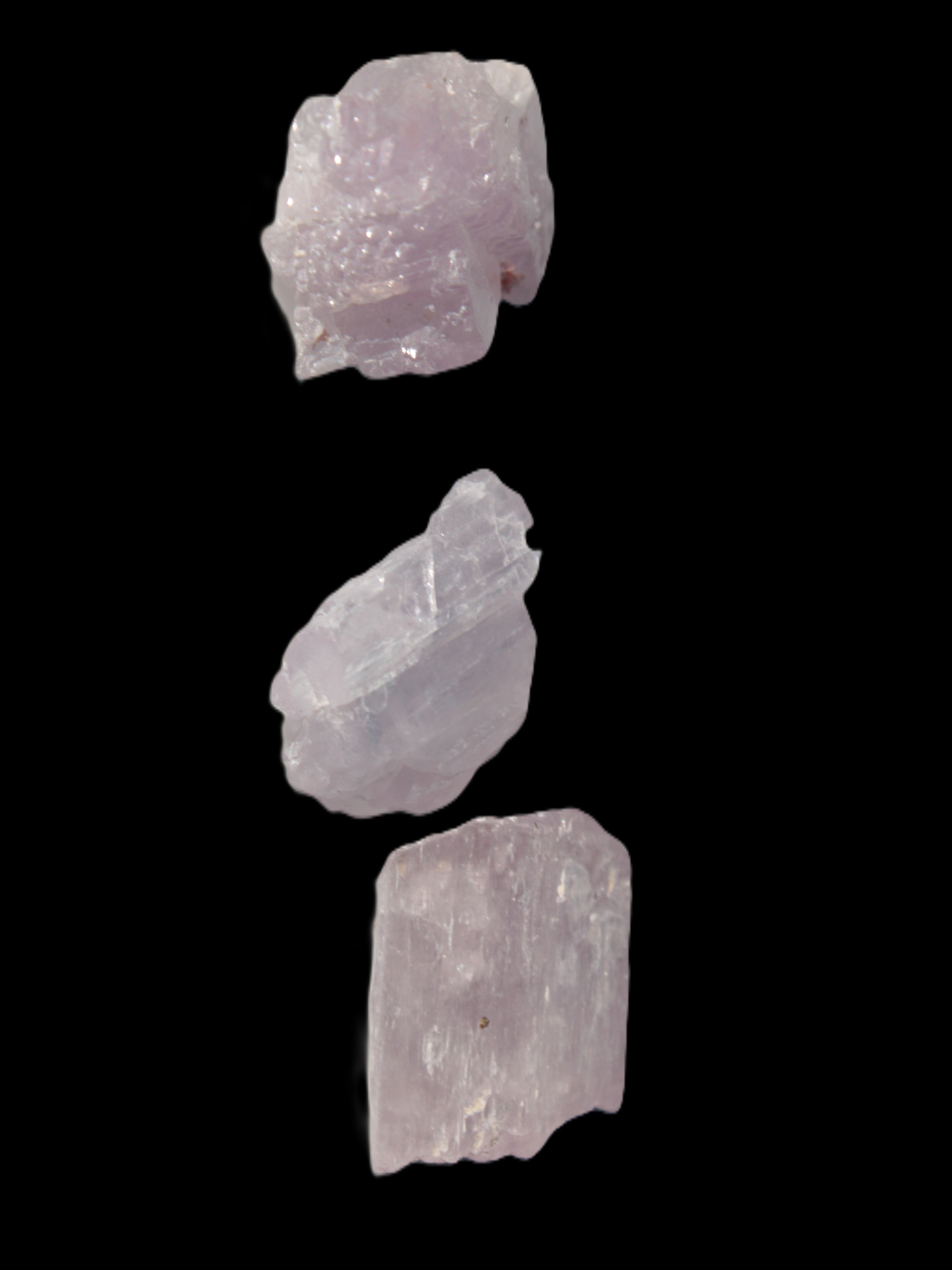Pink/Lilac Kunzite 3 crystals from Afghanistan 30-33ct 6.0-6.6g in sunshine - Rocks and Things Store