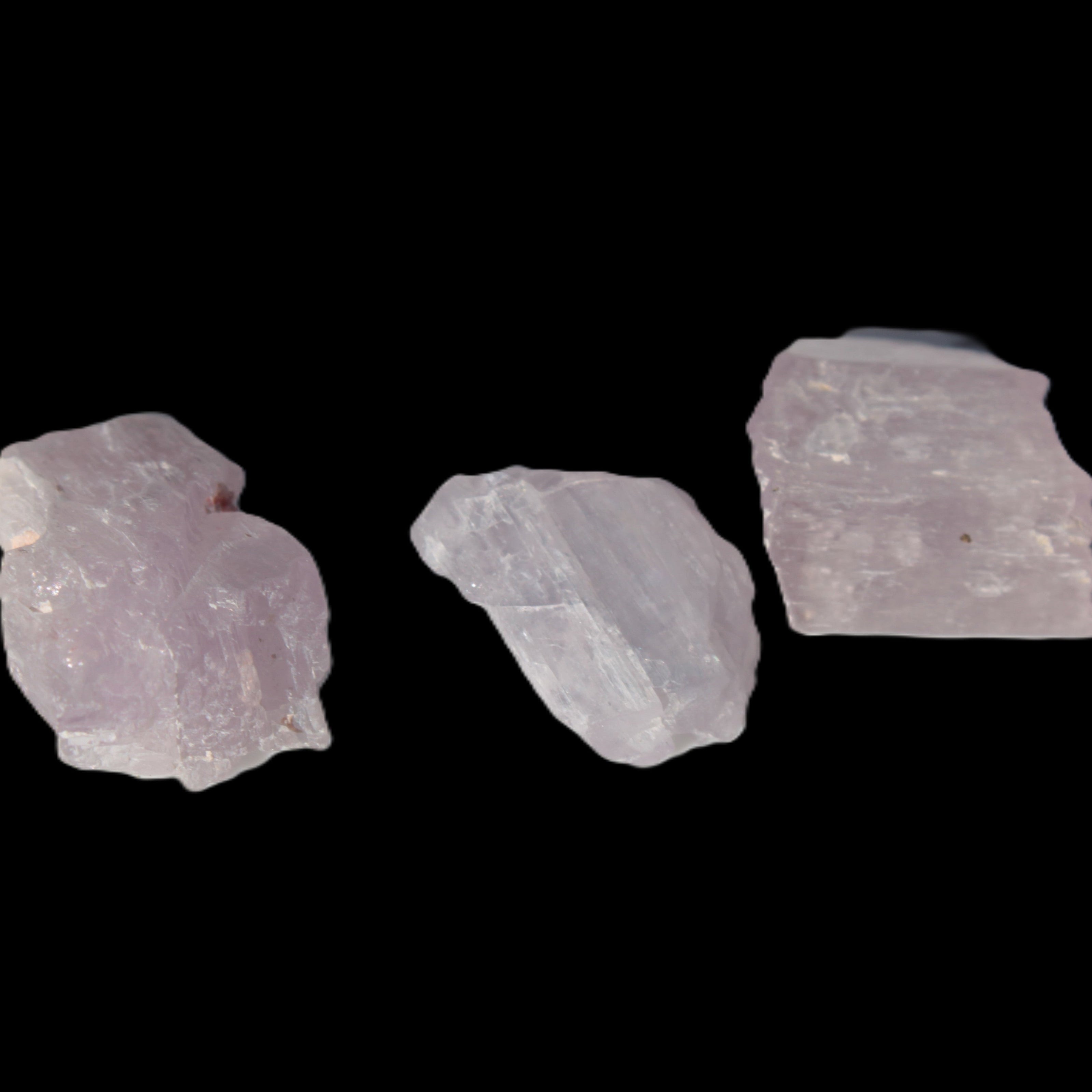 Pink/Lilac Kunzite 3 crystals from Afghanistan 30-33ct 6.0-6.6g Rocks and Things