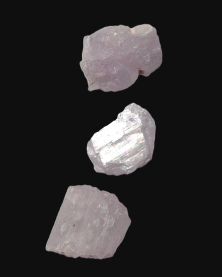 Pink/Lilac Kunzite 3 crystals from Afghanistan 30-33ct 6.0-6.6g Rocks and Things