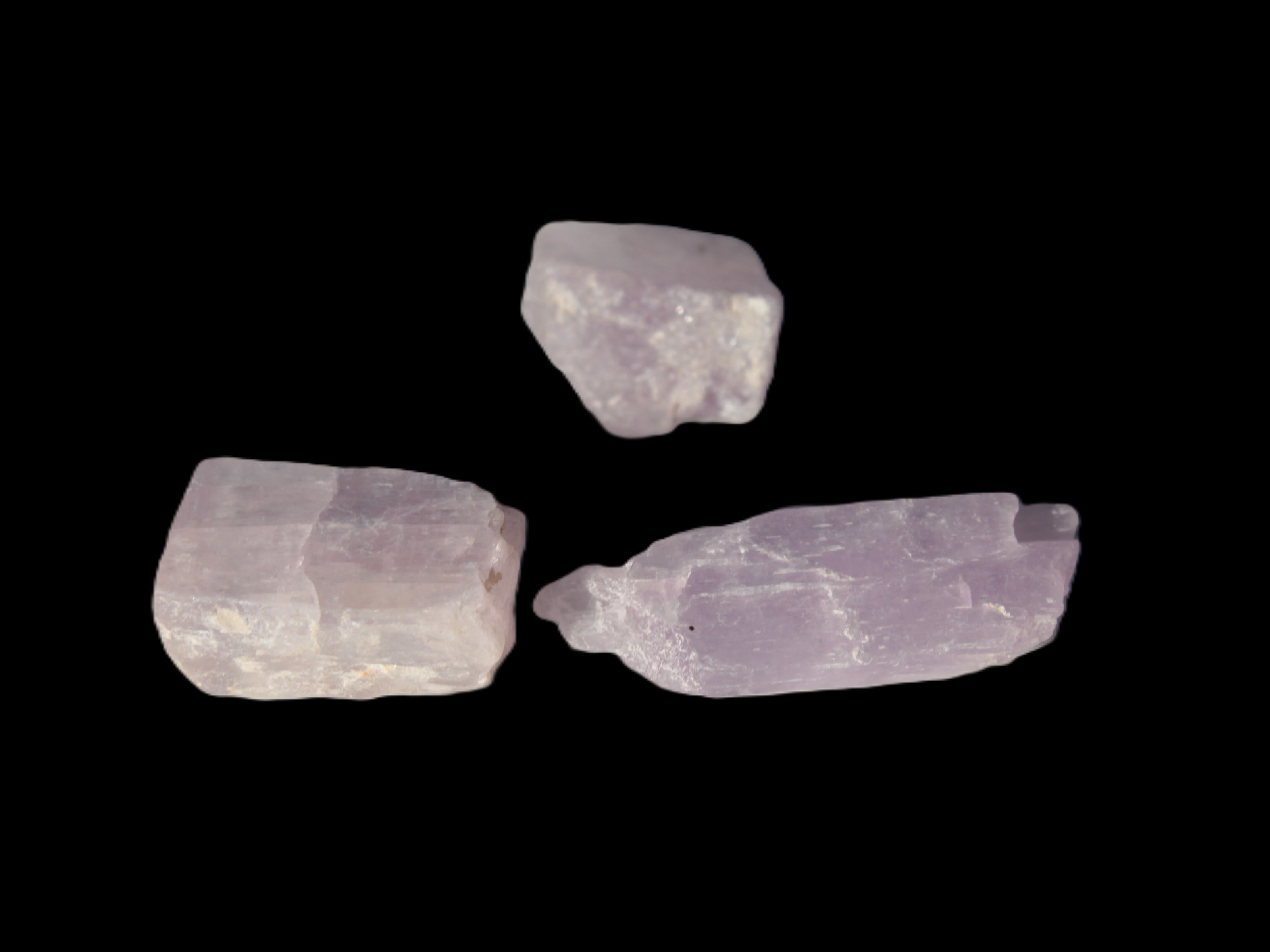 Pink/Lilac Kunzite 3 crystals from Afghanistan 30-33ct 6.0-6.6g Rocks and Things
