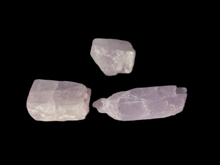 Pink/Lilac Kunzite 3 crystals from Afghanistan 30-33ct 6.0-6.6g Rocks and Things