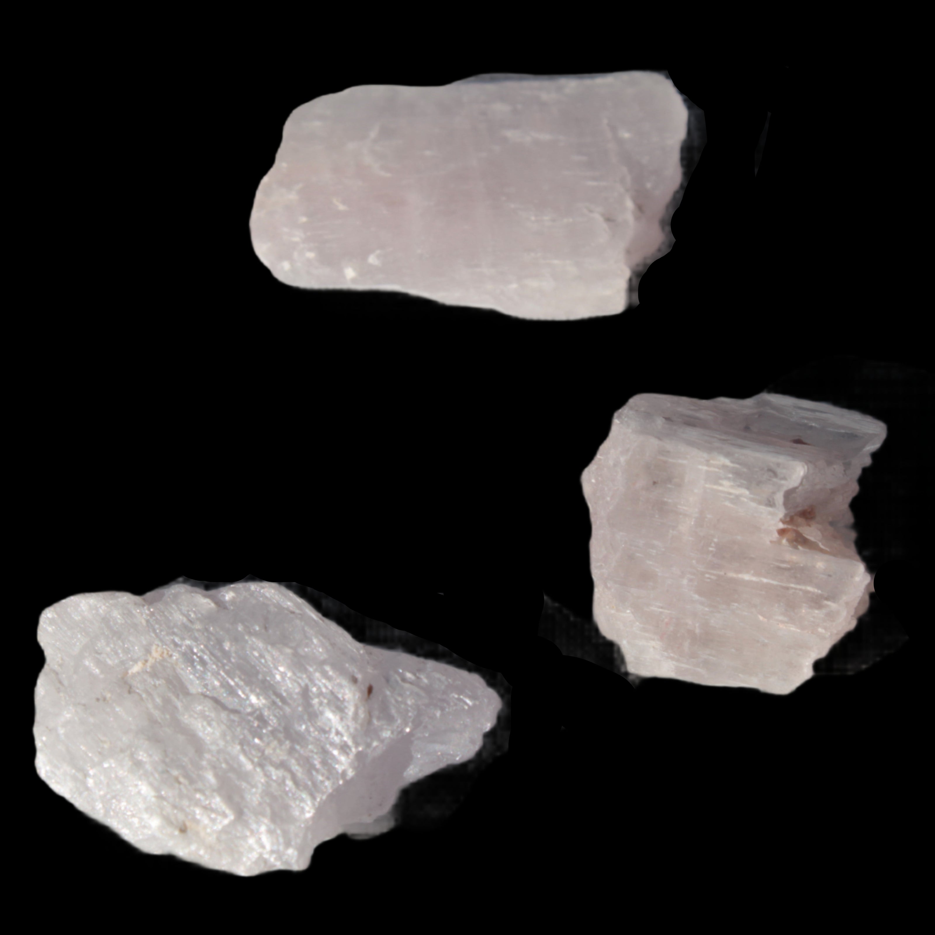 Pink/Lilac Kunzite 3 crystals from Afghanistan 61.8ct 12.3g in sunlight - Rocks and Things Store