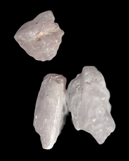 Pink/Lilac Kunzite 3 crystals from Afghanistan 61.8ct 12.3g in sunlight - Rocks and Things Store