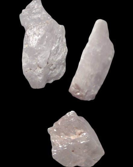Pink/Lilac Kunzite 3 crystals from Afghanistan 61.8ct 12.3g in sunlight - Rocks and Things Store