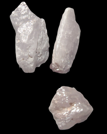 Pink/Lilac Kunzite 3 crystals from Afghanistan 61.8ct 12.3g in sunlight - Rocks and Things Store