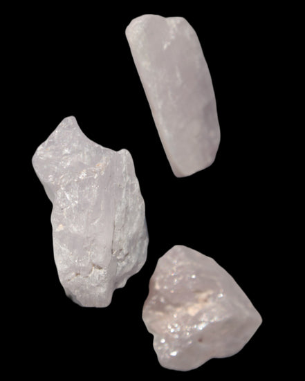 Pink/Lilac Kunzite 3 crystals from Afghanistan 61.8ct 12.3g in sunlight - Rocks and Things Store