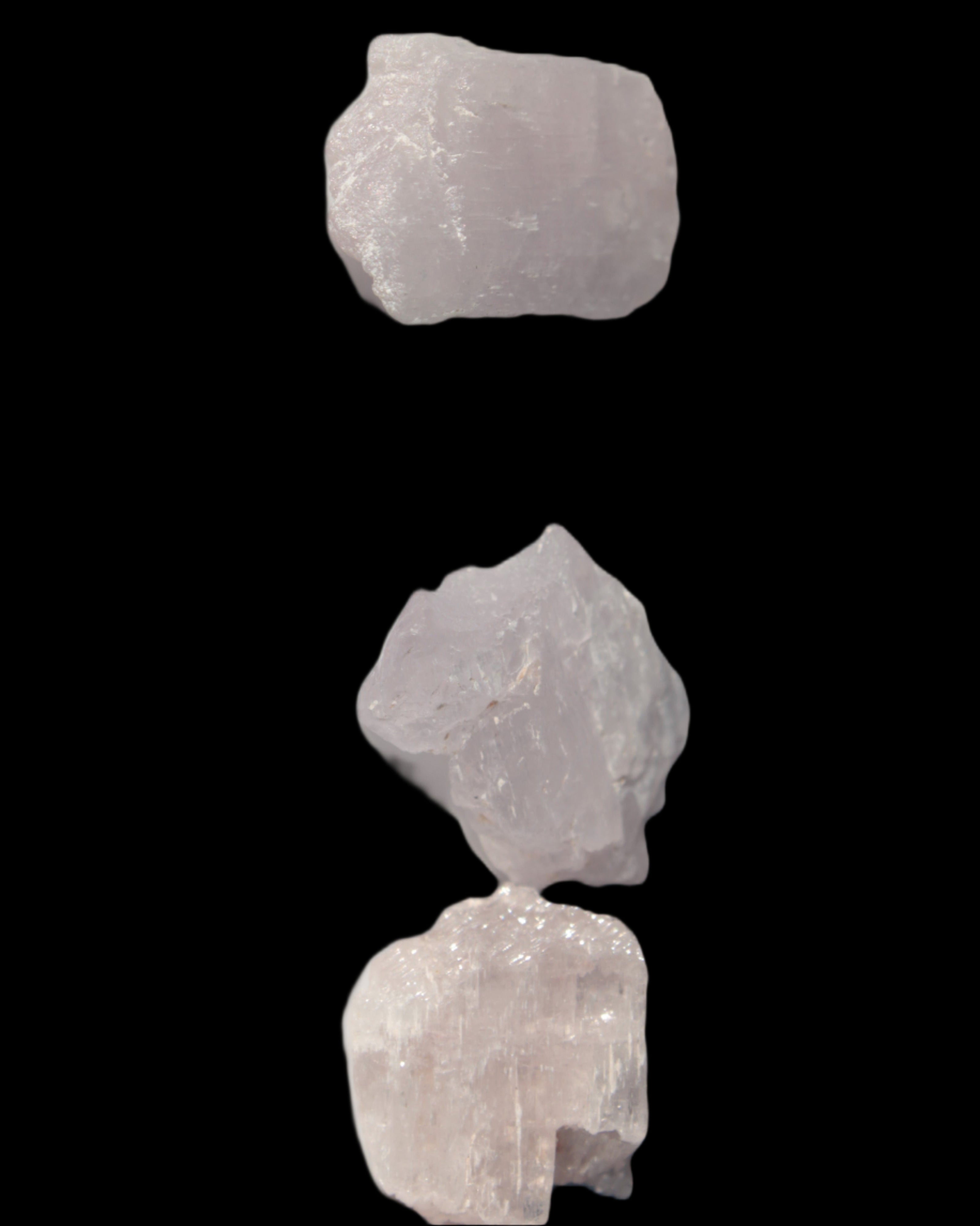 Pink/Lilac Kunzite 3 crystals from Afghanistan 61.8ct 12.3g in sunlight - Rocks and Things Store