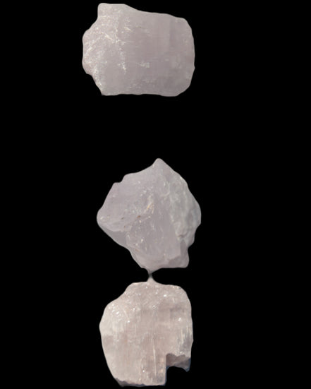 Pink/Lilac Kunzite 3 crystals from Afghanistan 61.8ct 12.3g in sunlight - Rocks and Things Store