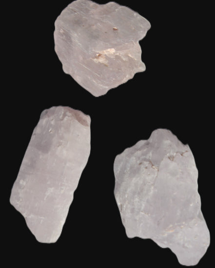 Pink/Lilac Kunzite 3 crystals from Afghanistan 61.8ct 12.3g in sunlight - Rocks and Things Store
