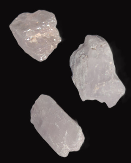 Pink/Lilac Kunzite 3 crystals from Afghanistan 61.8ct 12.3g in sunlight - Rocks and Things Store
