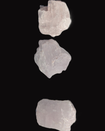 Pink/Lilac Kunzite 3 crystals from Afghanistan 61.8ct 12.3g in sunlight - Rocks and Things Store