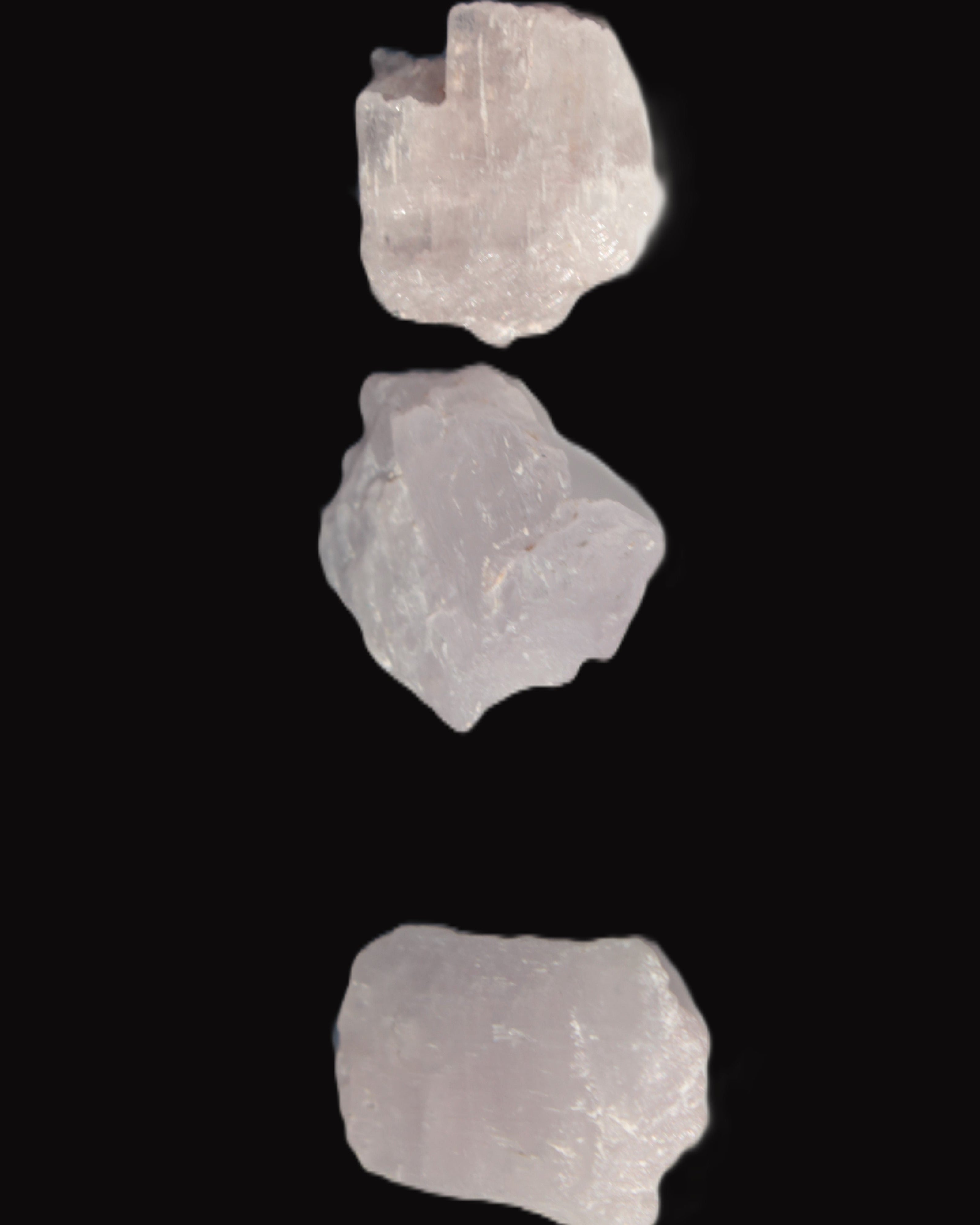 Pink/Lilac Kunzite 3 crystals from Afghanistan 61.8ct 12.3g in sunlight - Rocks and Things Store