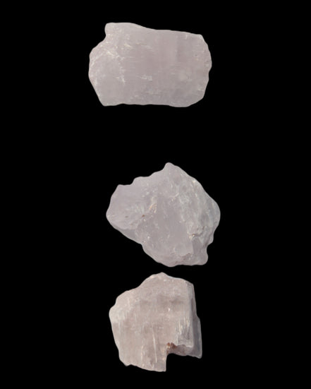 Pink/Lilac Kunzite 3 crystals from Afghanistan 61.8ct 12.3g in sunlight - Rocks and Things Store