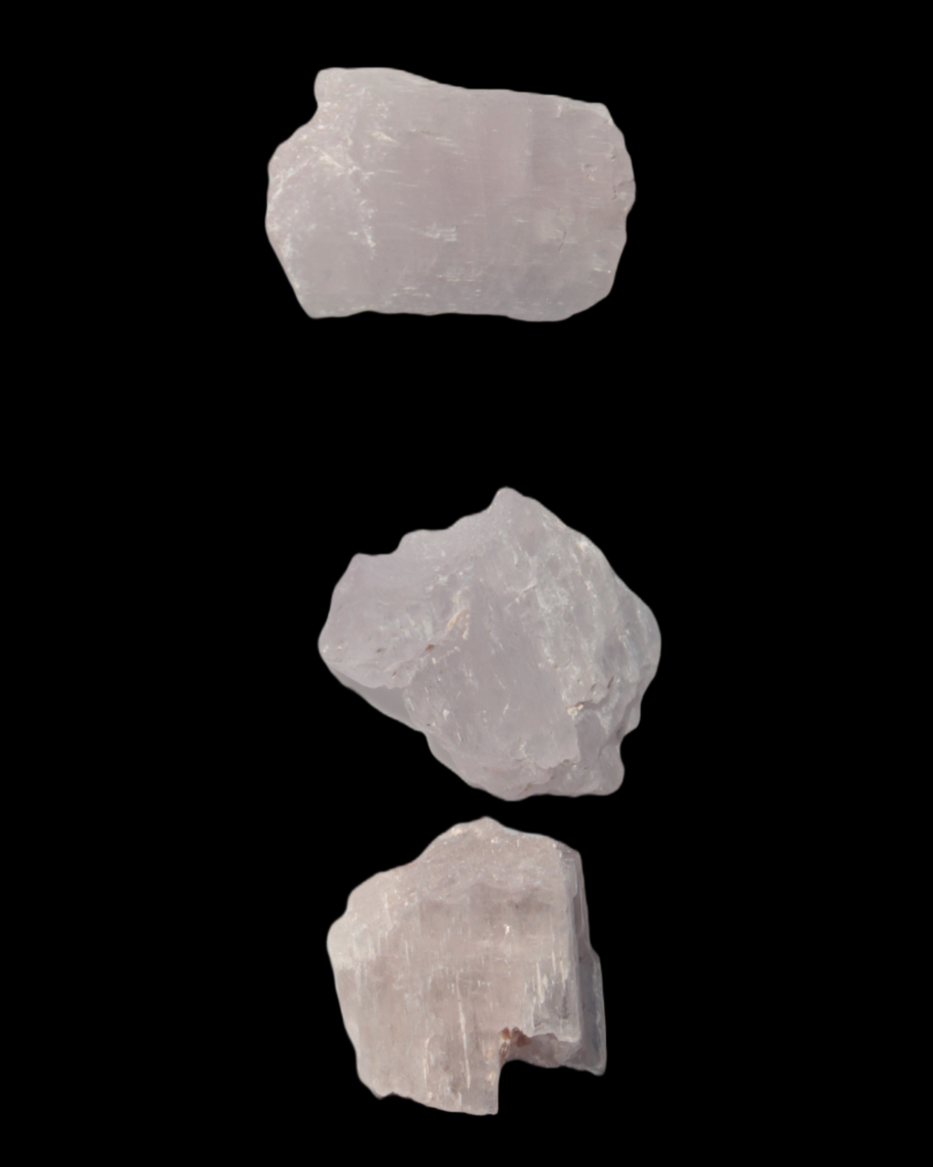 Pink/Lilac Kunzite 3 crystals from Afghanistan 61.8ct 12.3g in sunlight - Rocks and Things Store